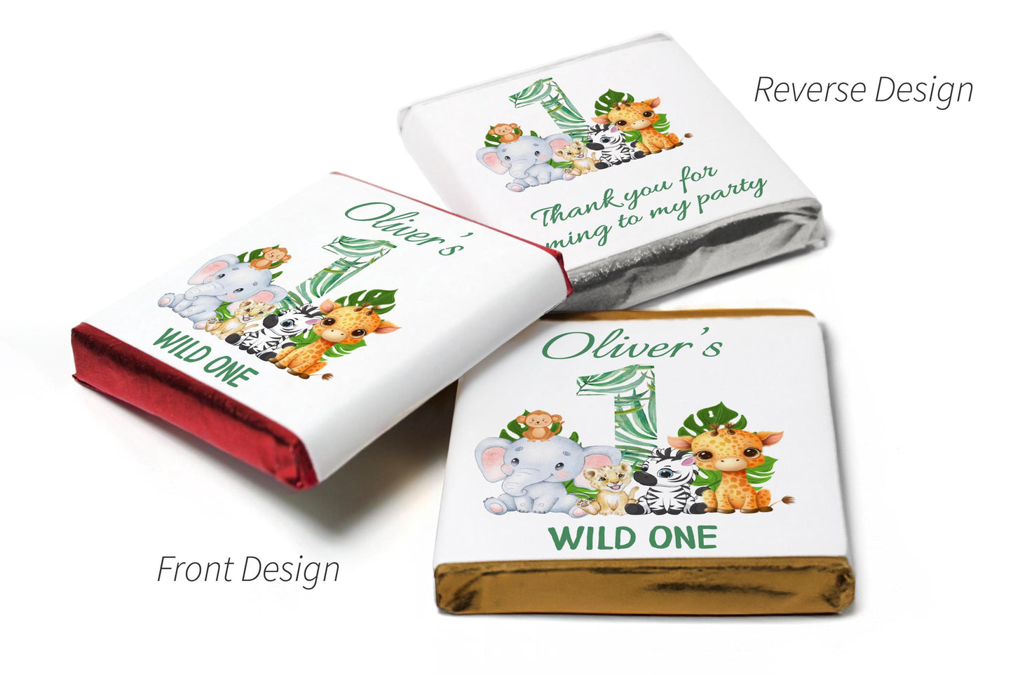 Birthday Gifts - Personalised Favours - Neapolitan Chocolates - Wild One - V1