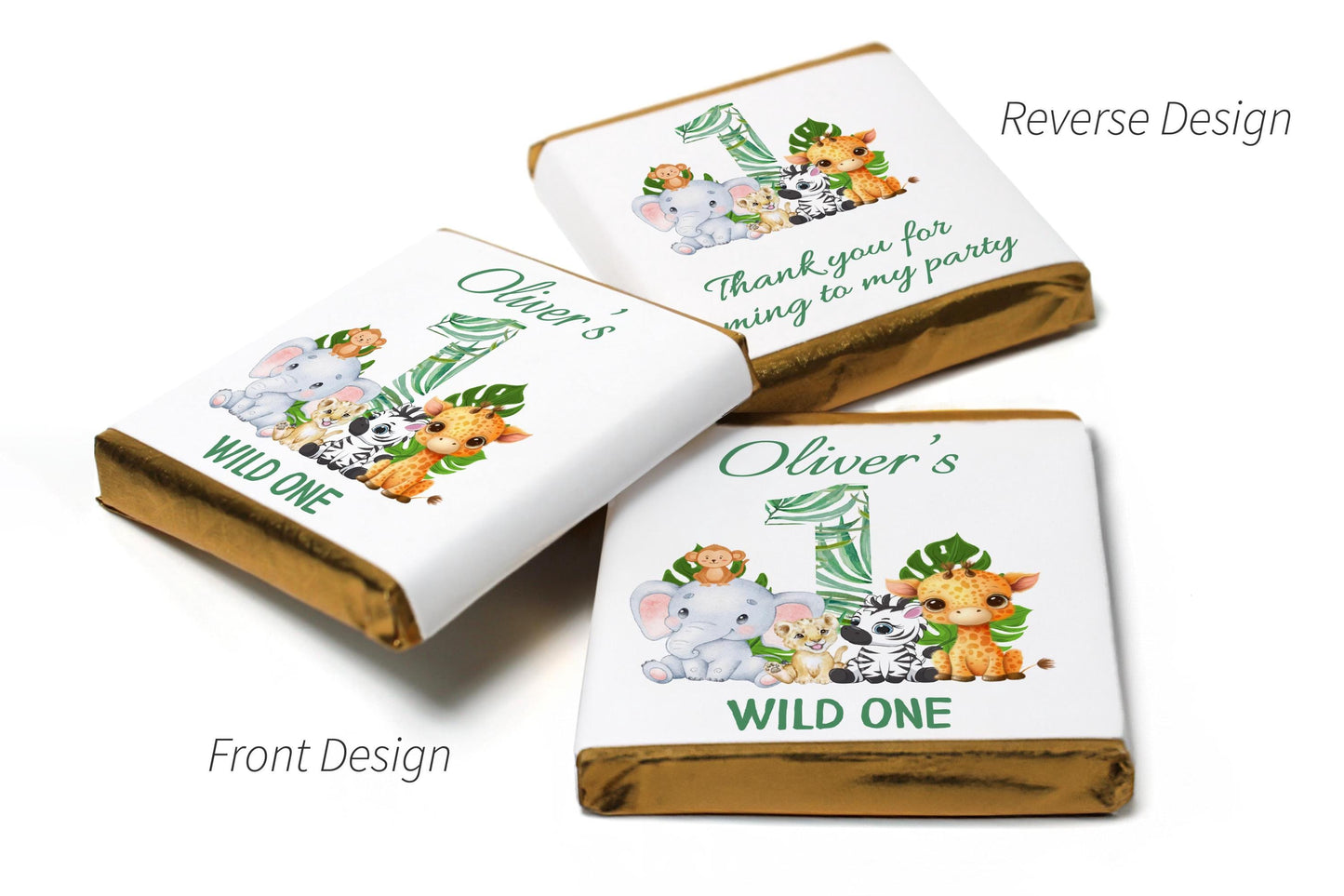 Birthday Gifts - Personalised Favours - Neapolitan Chocolates - Wild One - V1