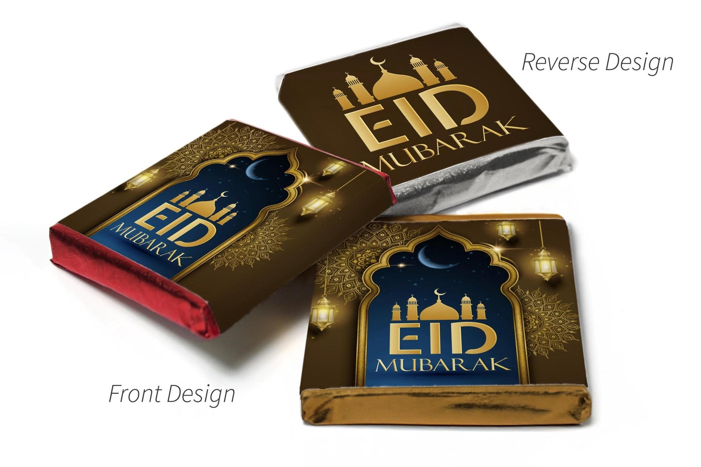 EID Heart Trio Day Chocolates - Neapolitan Chocolates - V3 Brown - Personalise4uLtd