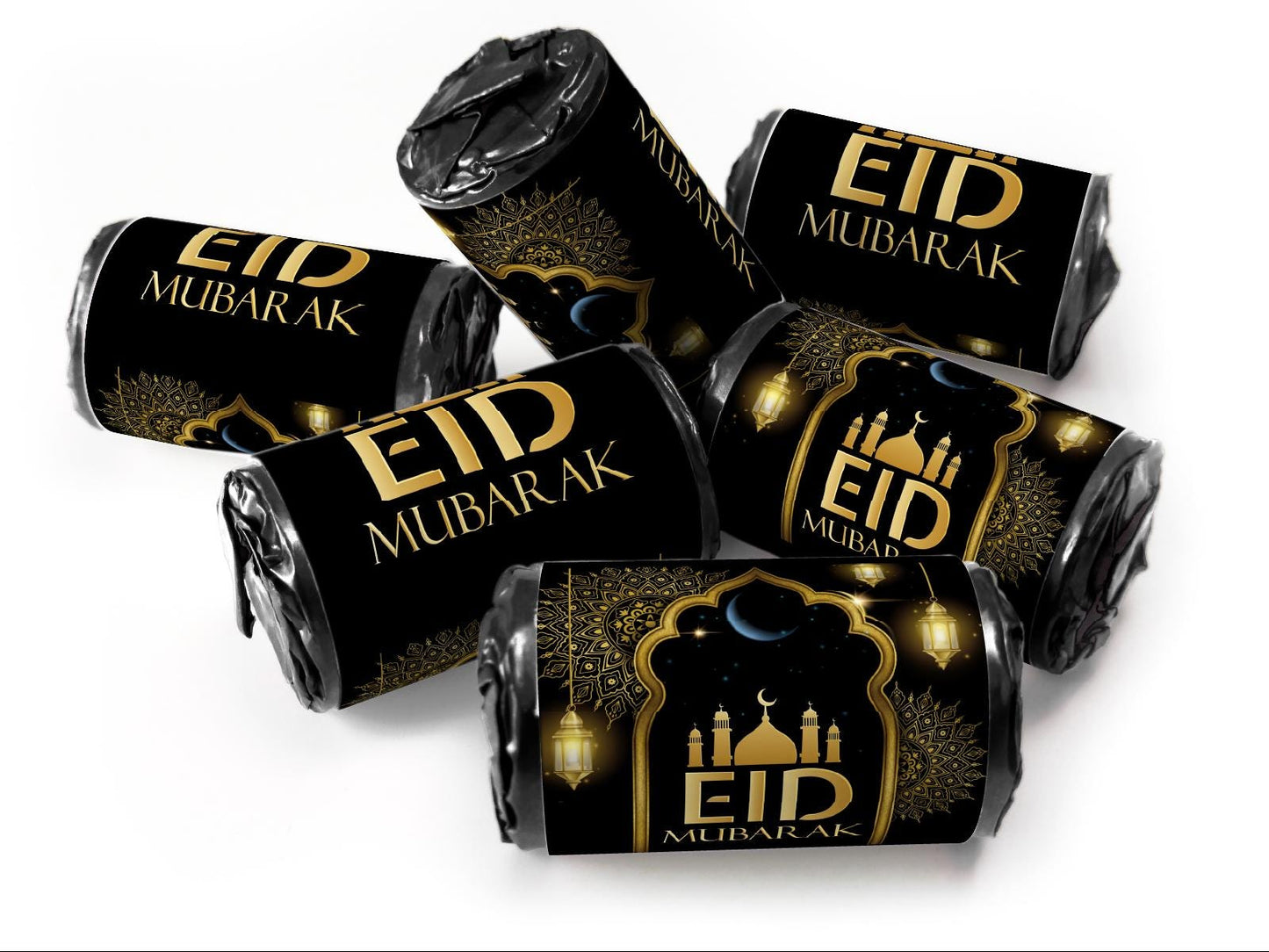 EID Sweets - EID Gifts - Favors - Love Heart Sweets with Inner Foil choices - Black V3