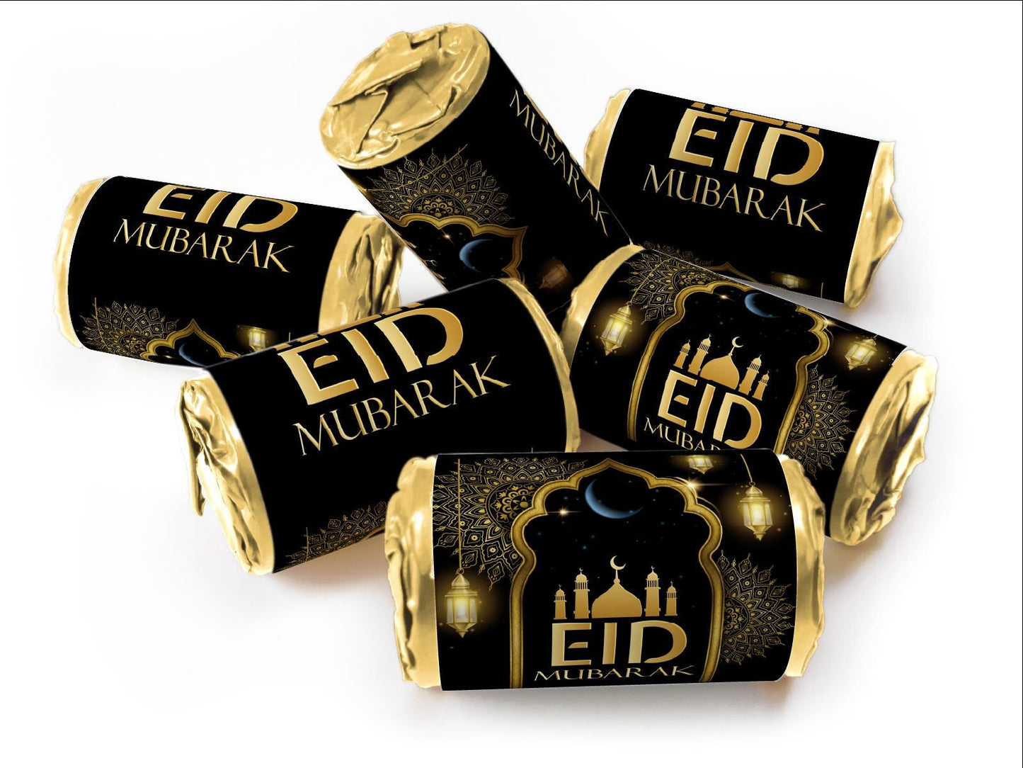 EID Sweets - EID Gifts - Favors - Love Heart Sweets with Inner Foil choices - Black V3
