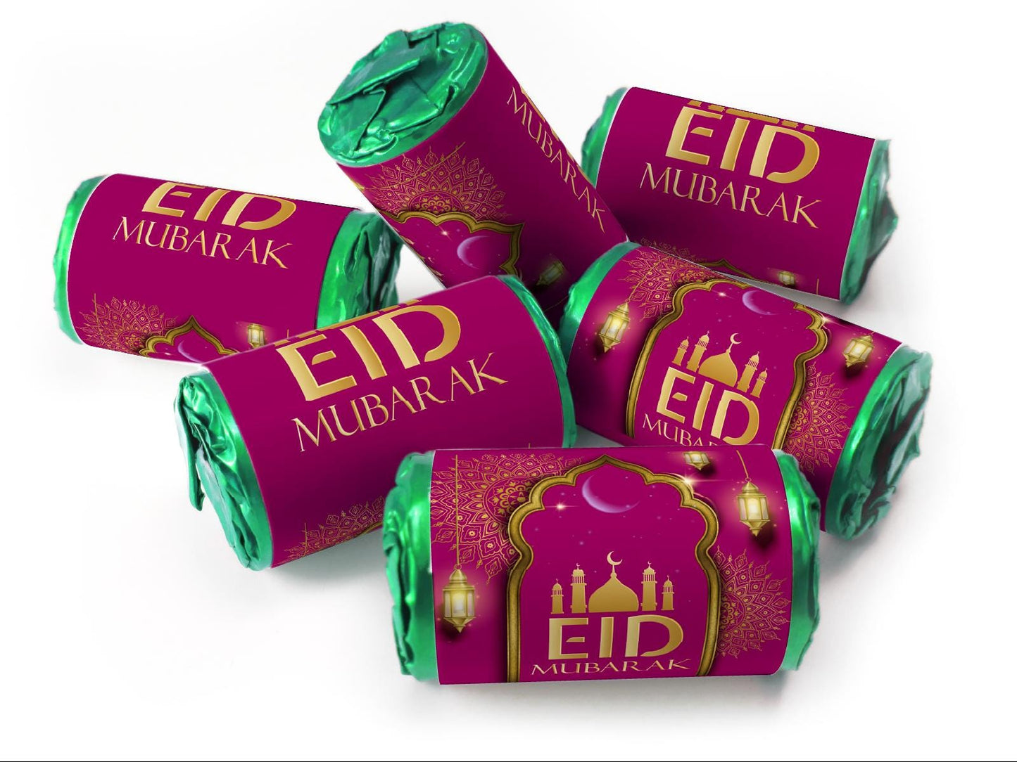 EID Sweets - EID Gifts - Favors - Love Heart Sweets with Inner Foil choices - Dark Pink V3
