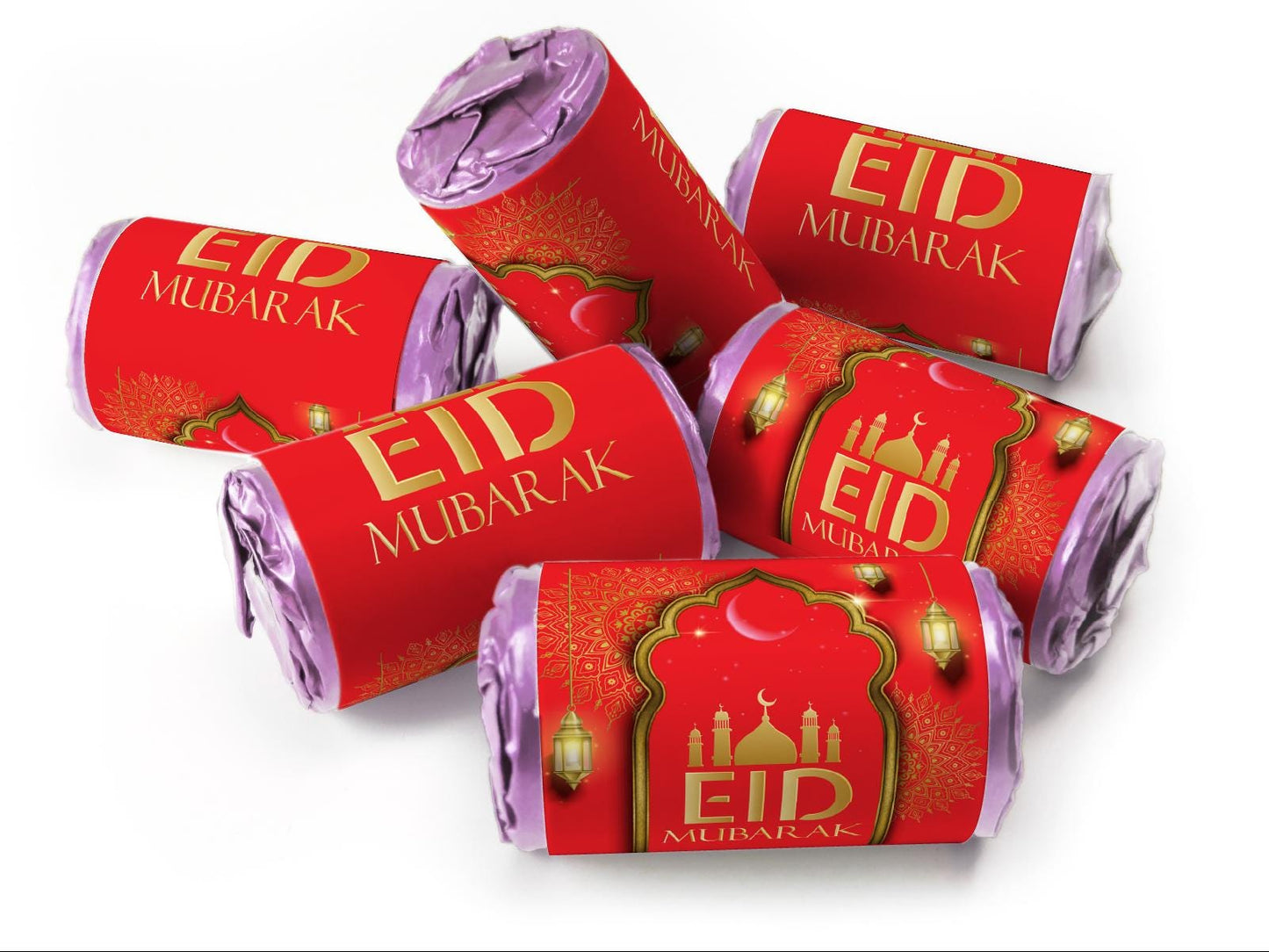 EID Sweets - EID Gifts - Favors - Love Heart Sweets with Inner Foil choices - Red V3