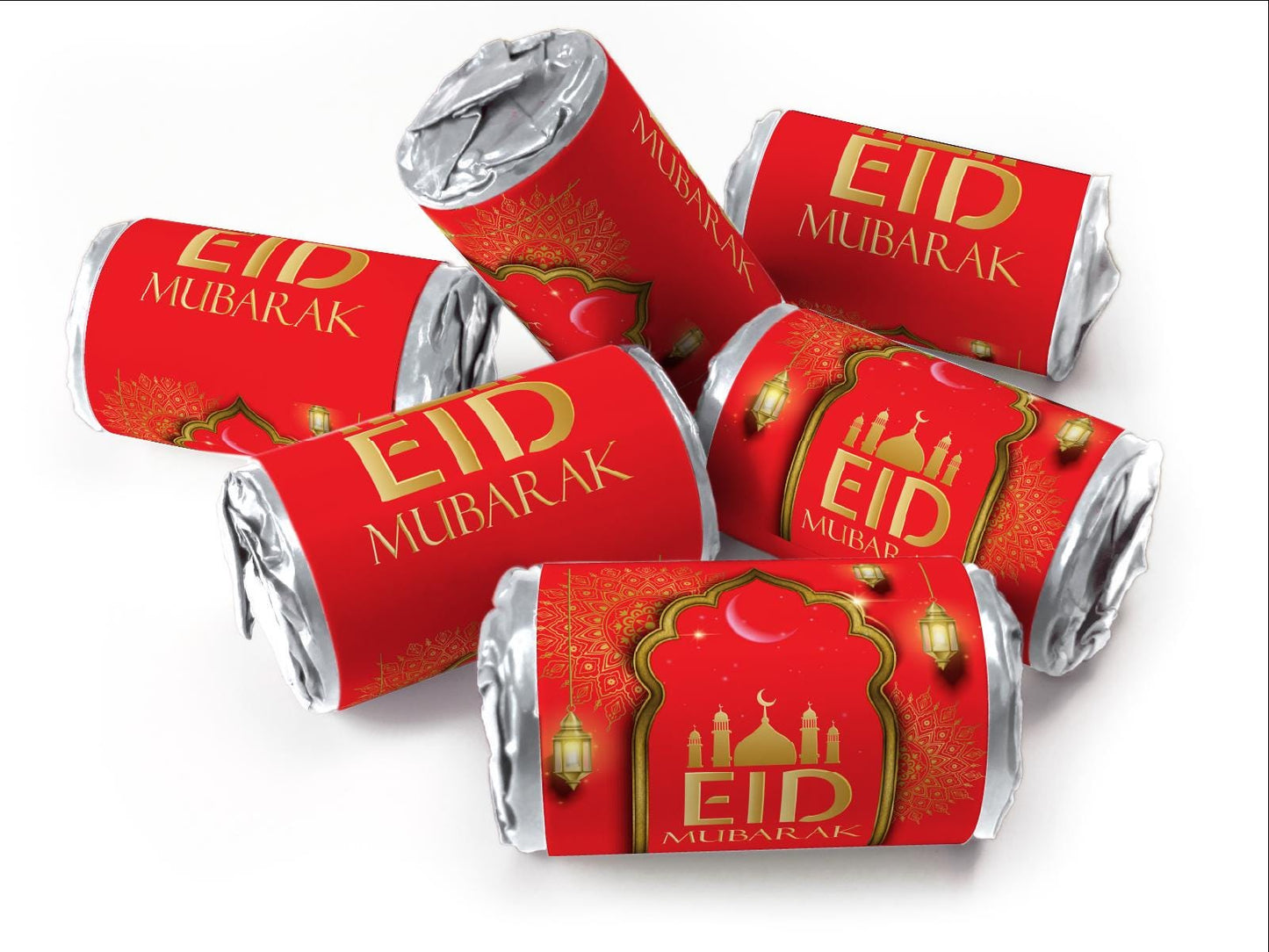 EID Sweets - EID Gifts - Favors - Love Heart Sweets with Inner Foil choices - Red V3