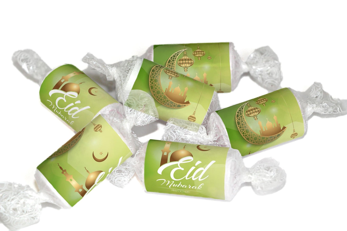 EID Sweets - Personalised Favours - Love Heart Sweets, EID GIFTS - Clear ends - Green - Personalise4uLtd