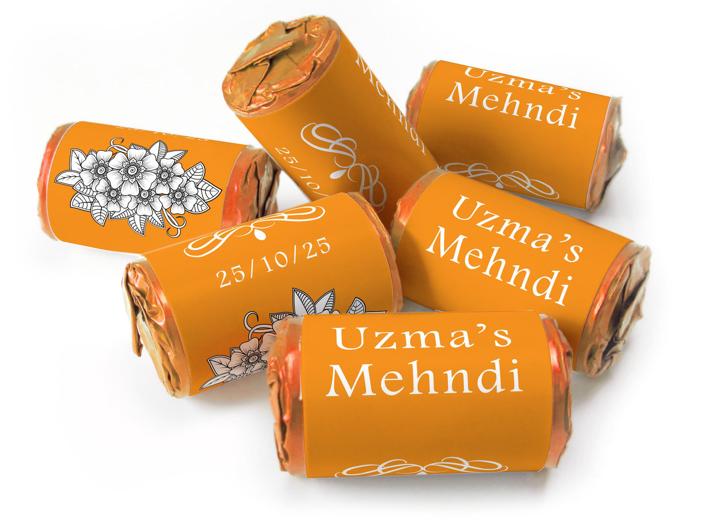 Mehndi Gifts - Personalised Love Heart Sweets with different colours
