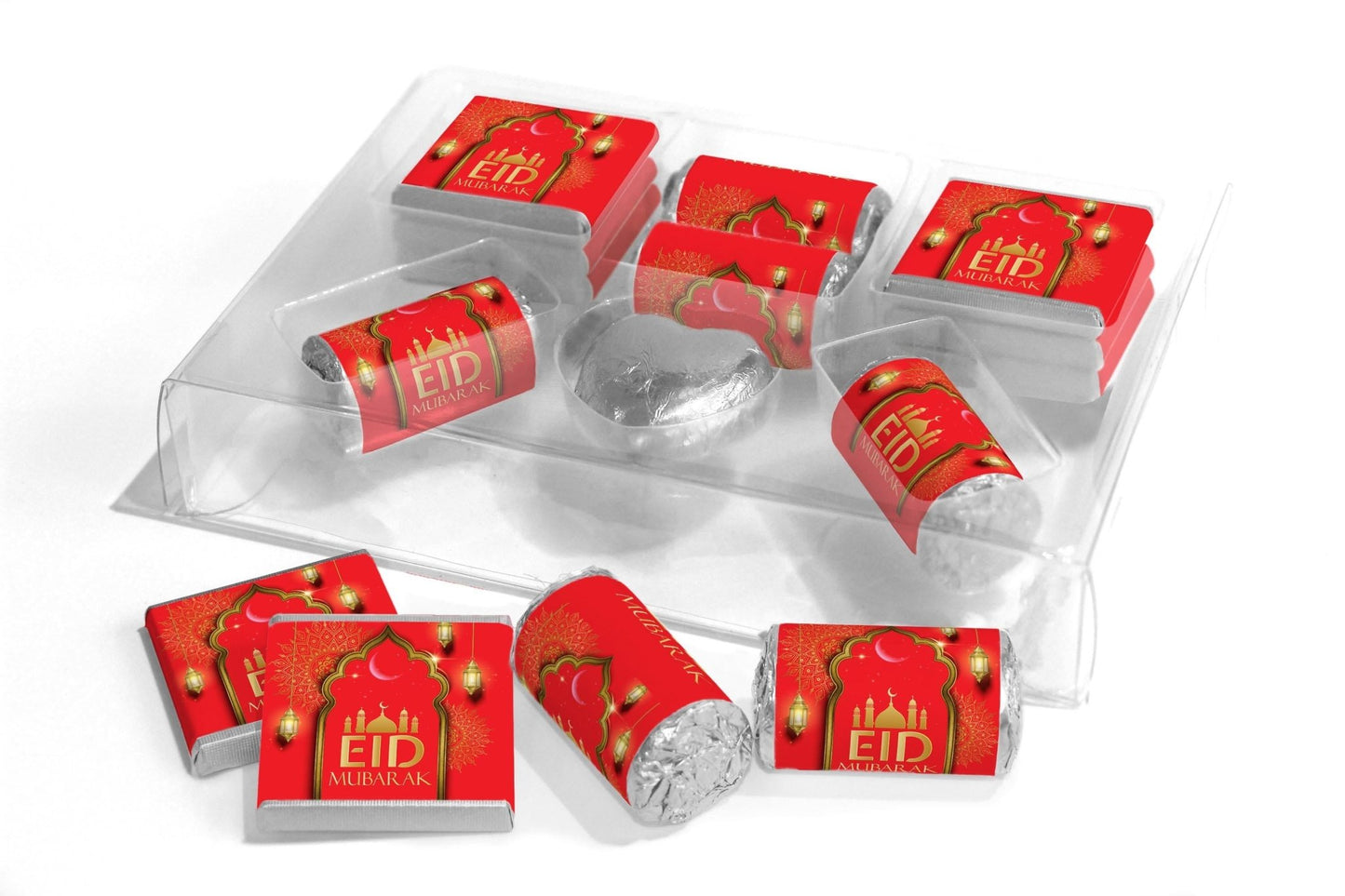 EID Large Combo Box - EID GIFTS - Neapolitan Chocolates/Heart/Love Heart Sweets - V3 - Red - Personalise4uLtd