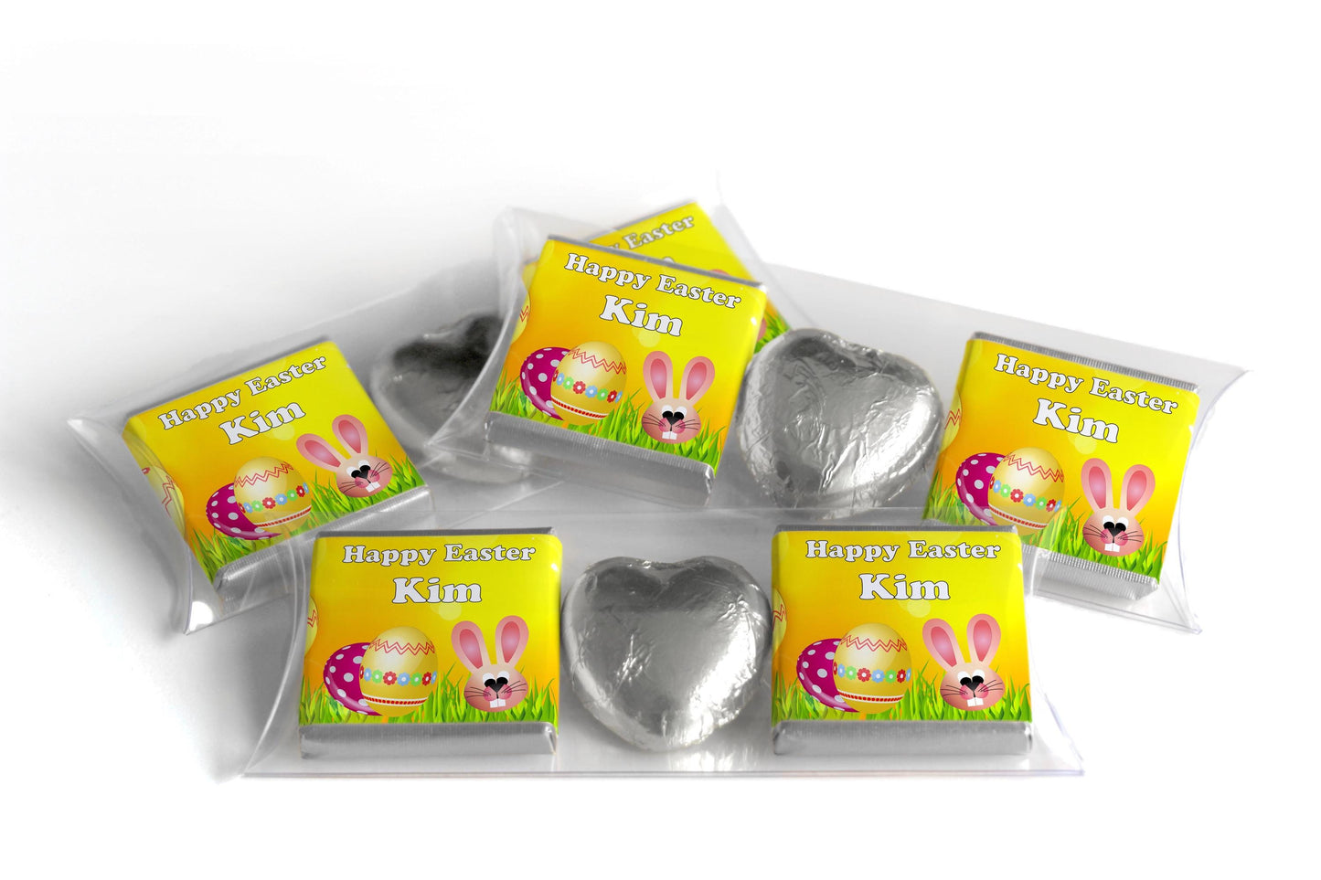 2 Choc Heart Trio Easter Chocolates - Personalised Gifts - Neapolitan Chocolates - V1