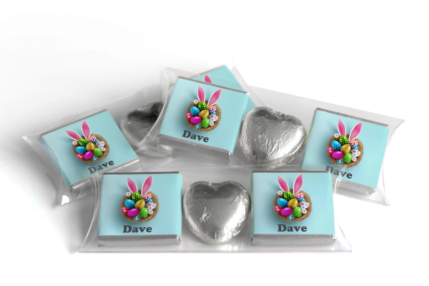 2 Choc Heart Trio Easter Chocolates - Personalised Gifts - Neapolitan Chocolates - V2