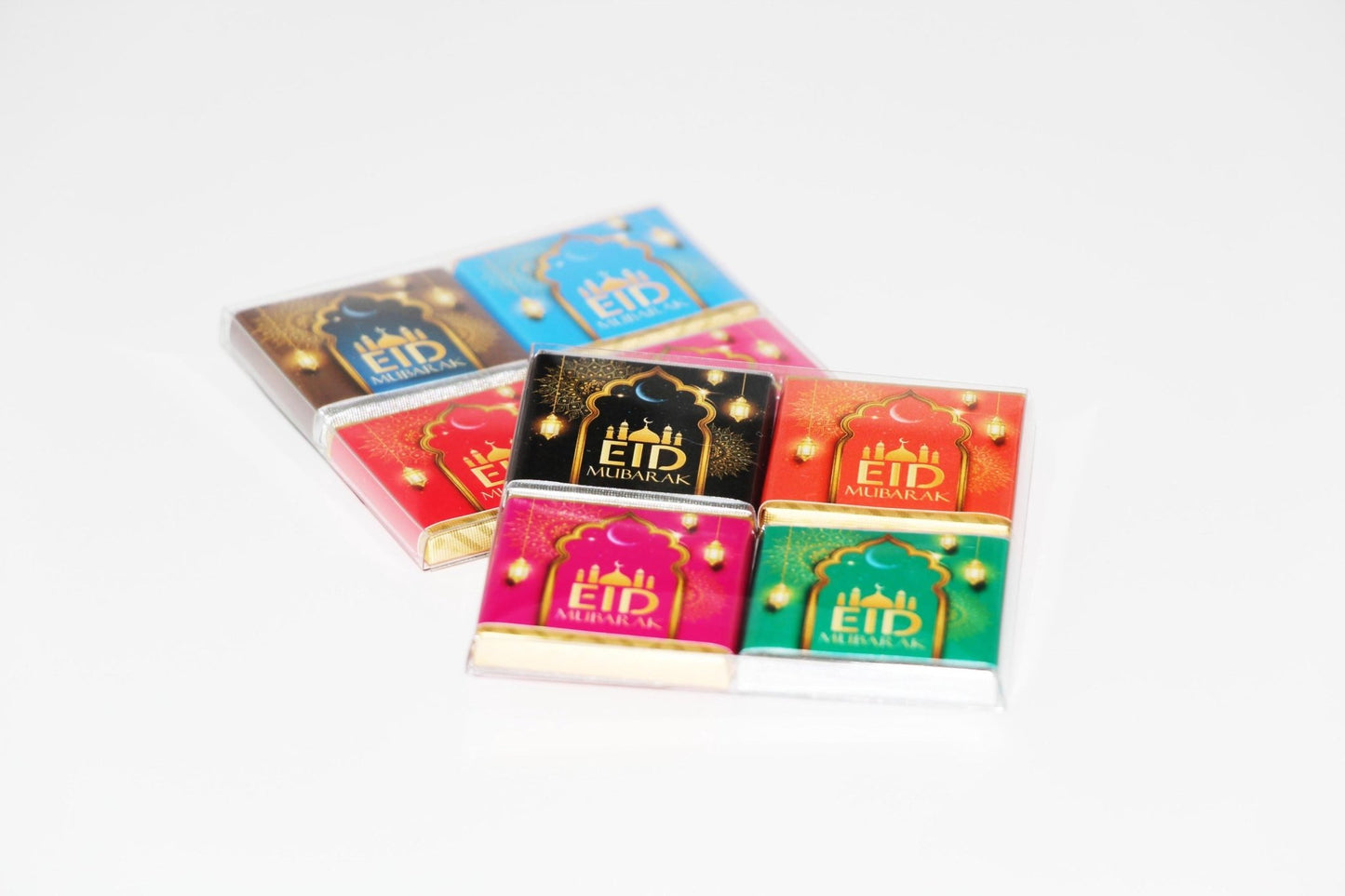 4 x EID Chocolates - 4 x Coloured Chocolates in a plastic acetate sleeve - Personalise4uLtd