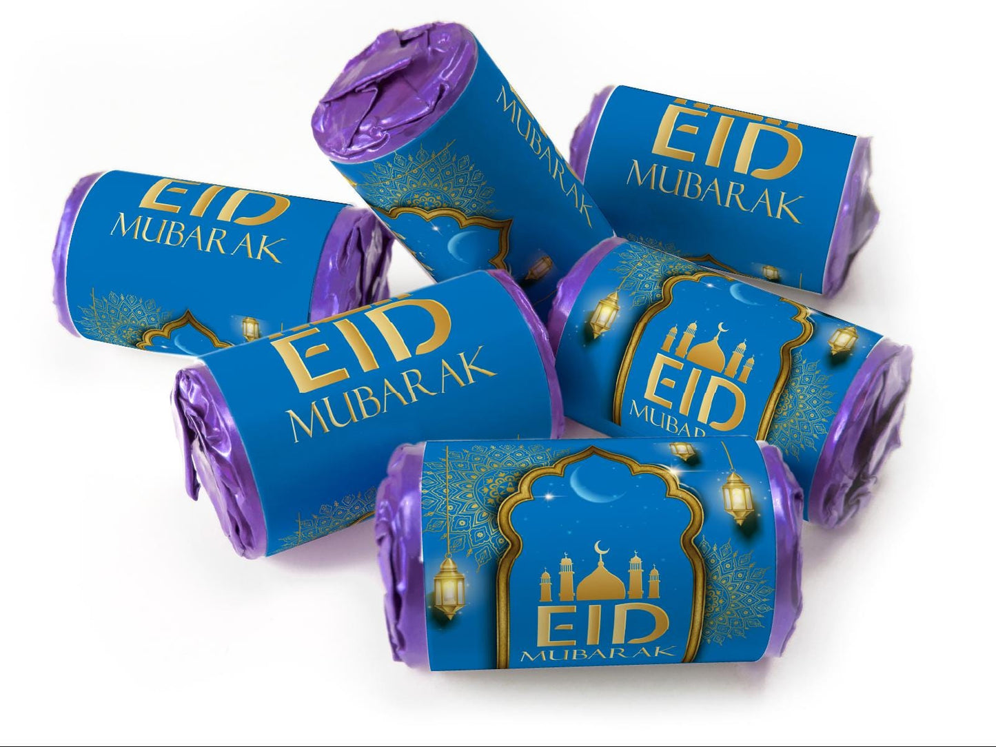 EID Sweets - EID Gifts - Favors - Love Heart Sweets with Inner Foil choices - Blue V3