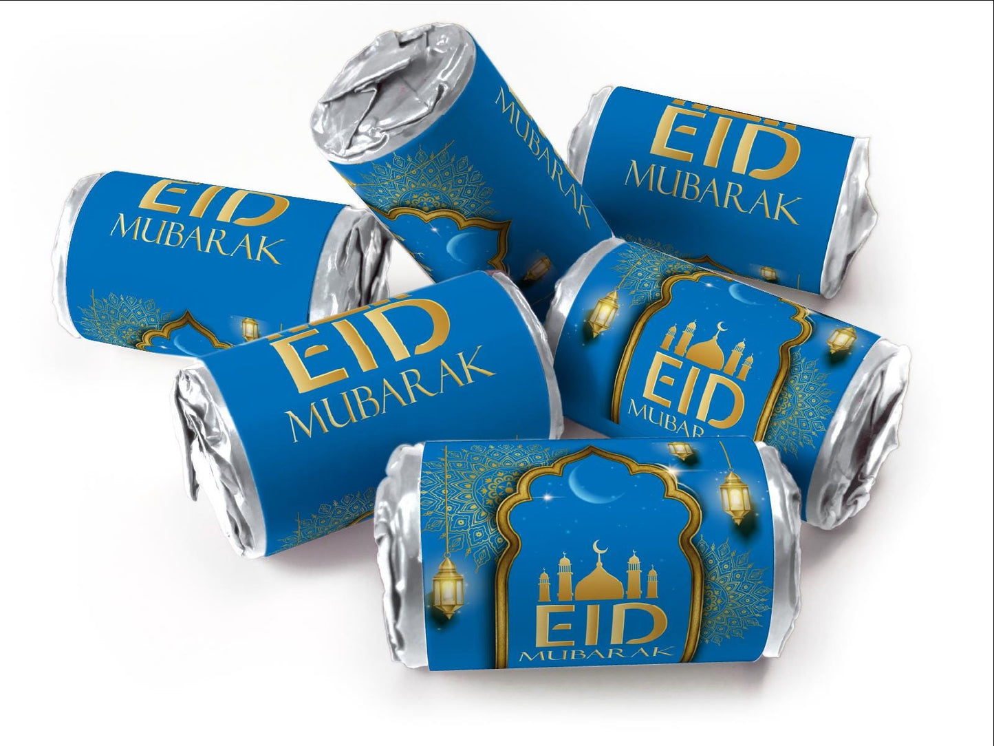 EID Sweets - EID Gifts - Favors - Love Heart Sweets with Inner Foil choices - Blue V3