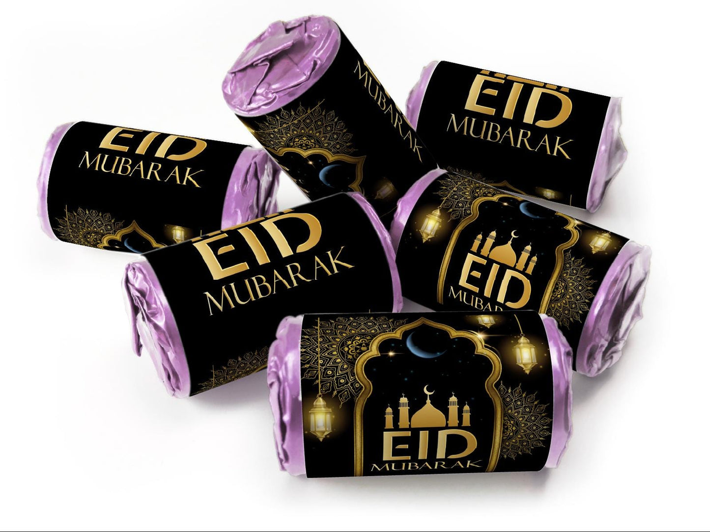EID Sweets - EID Gifts - Favors - Love Heart Sweets with Inner Foil choices - Black V3