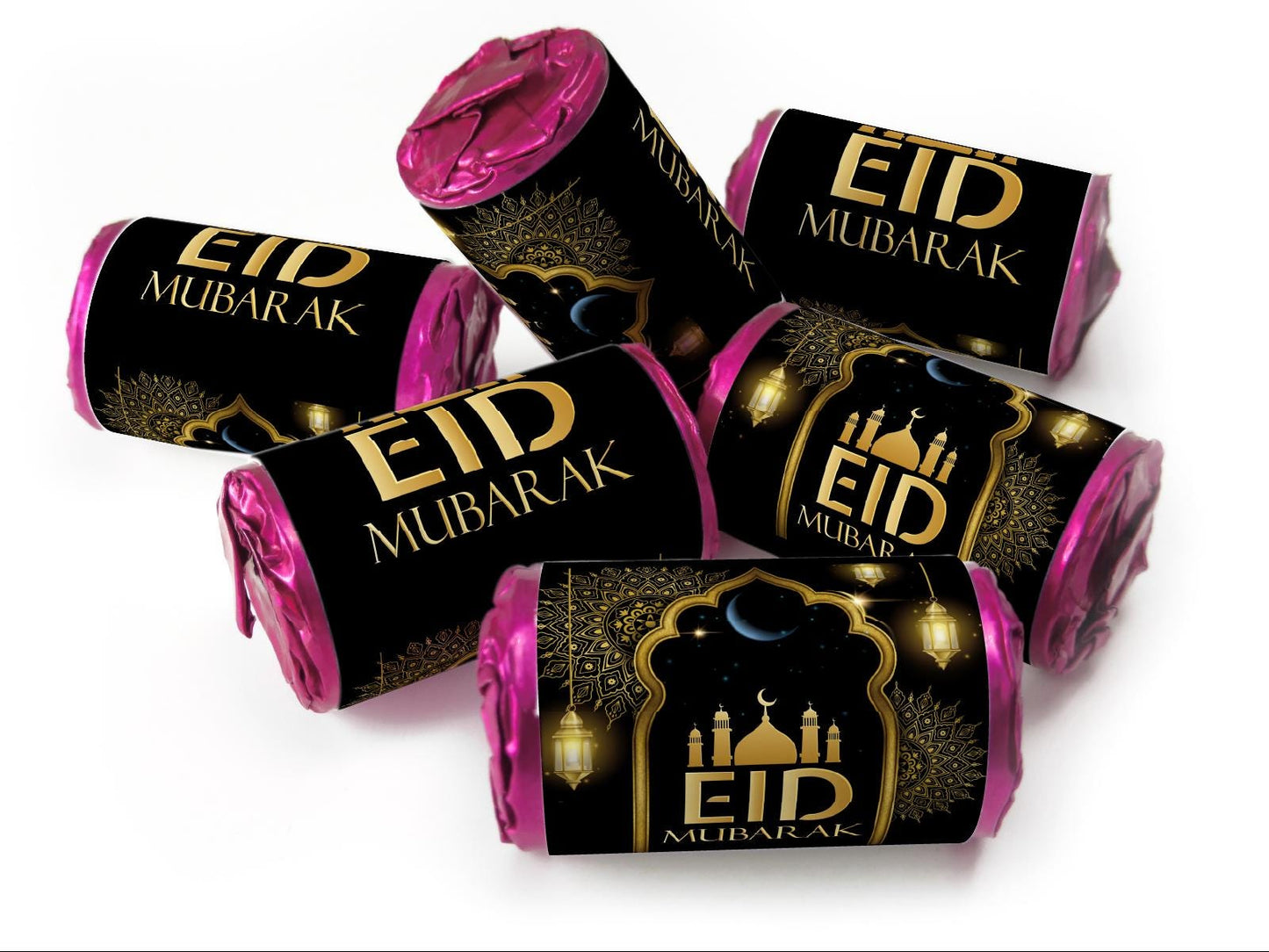 EID Sweets - EID Gifts - Favors - Love Heart Sweets with Inner Foil choices - Black V3
