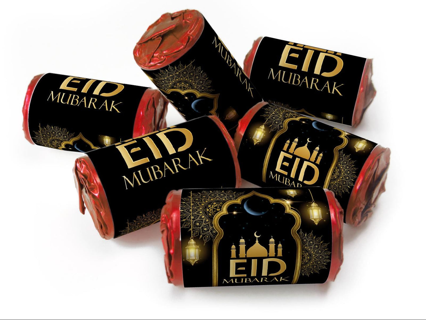 EID Sweets - EID Gifts - Favors - Love Heart Sweets with Inner Foil choices - Black V3