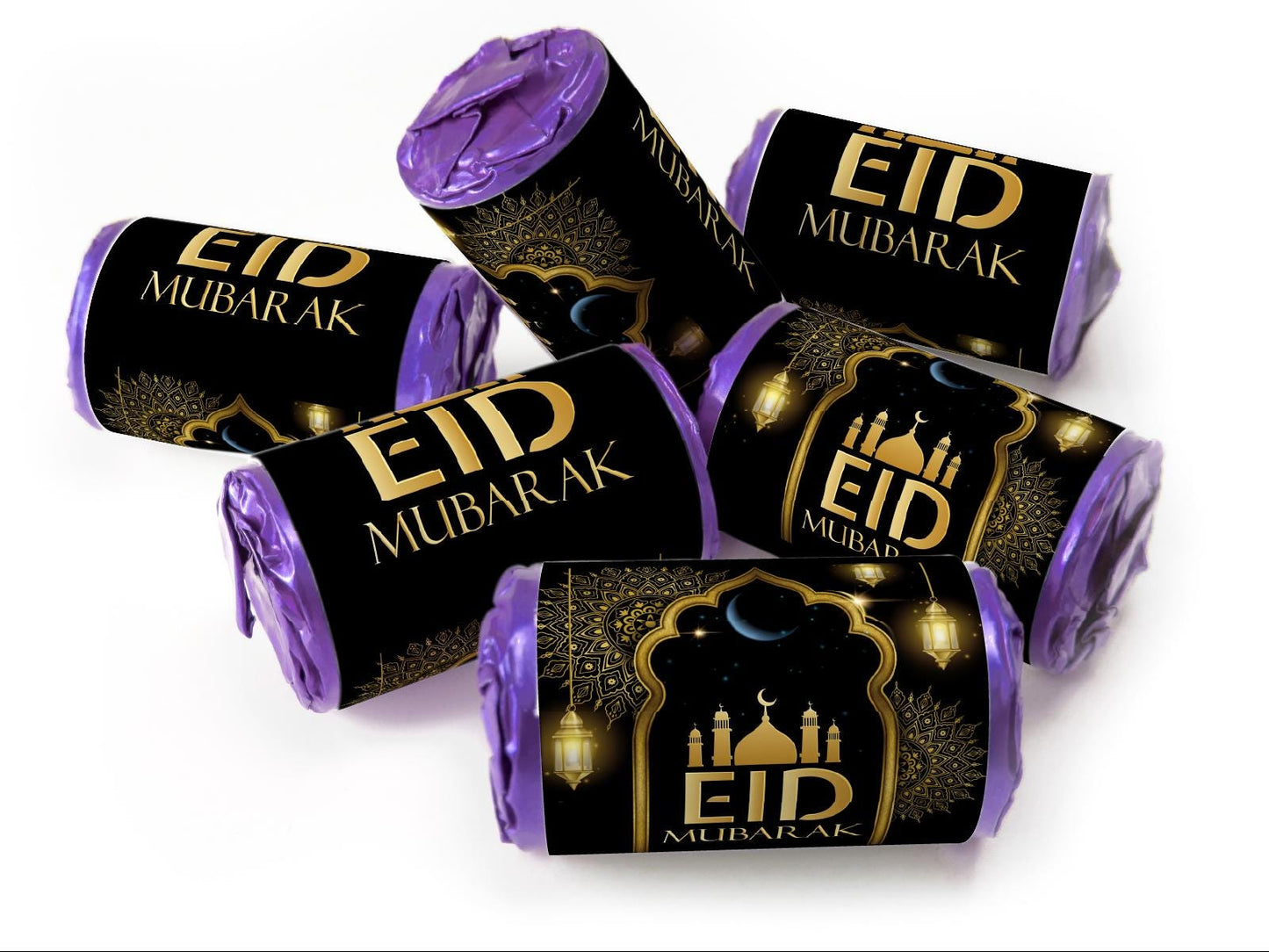 EID Sweets - EID Gifts - Favors - Love Heart Sweets with Inner Foil choices - Black V3