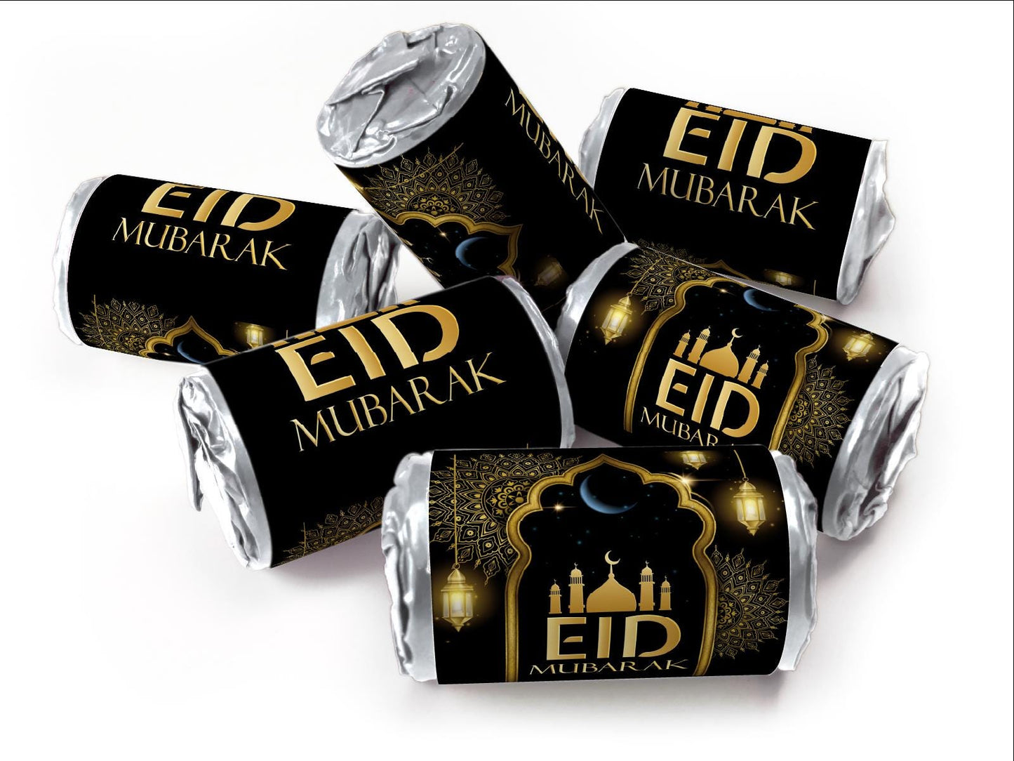 EID Sweets - EID Gifts - Favors - Love Heart Sweets with Inner Foil choices - Black V3