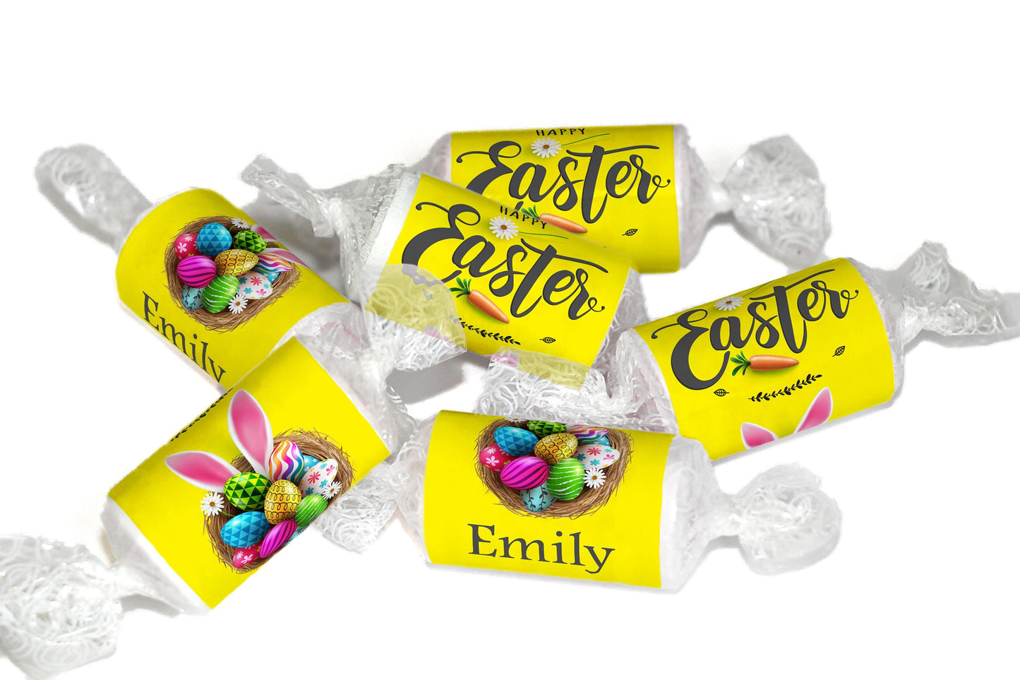Easter Sweets - Personalised Favours - Love Heart Sweets, Easter GIFTS - Clear ends - V2