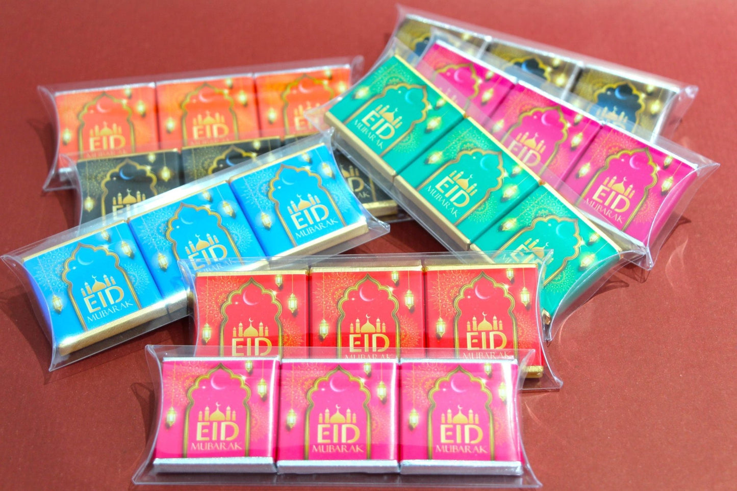 8 x EID Chocolate Trio Packs - 8 x Colours as listed - EID Gifts - Personalise4uLtd