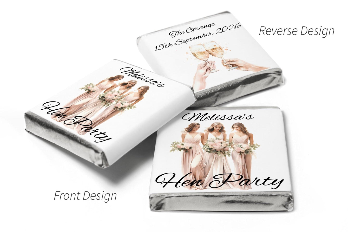 Hen Party Chocolates - Personalised Favours - Neapolitan Bride - V3 - Personalise4uLtd