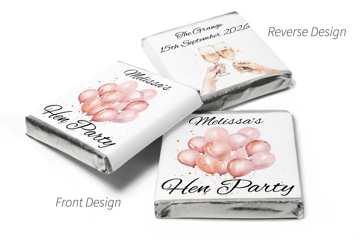 Hen Party Chocolates - Personalised Favours - Neapolitan Bride - V4 - Personalise4uLtd