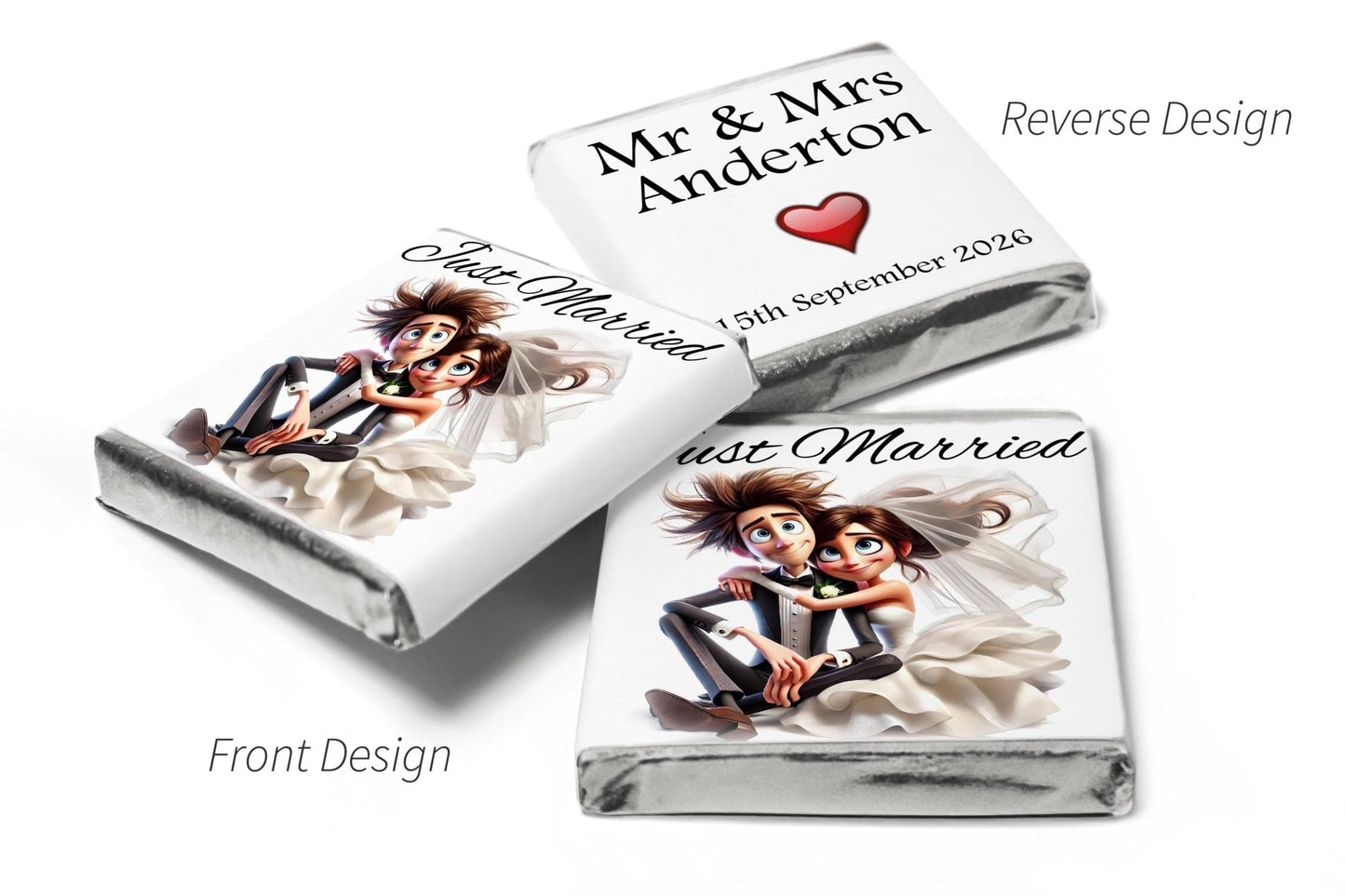 Wedding Chocolates - Personalised Wedding Favours - Neapolitan Chocolates - V16.6 - Personalise4uLtd