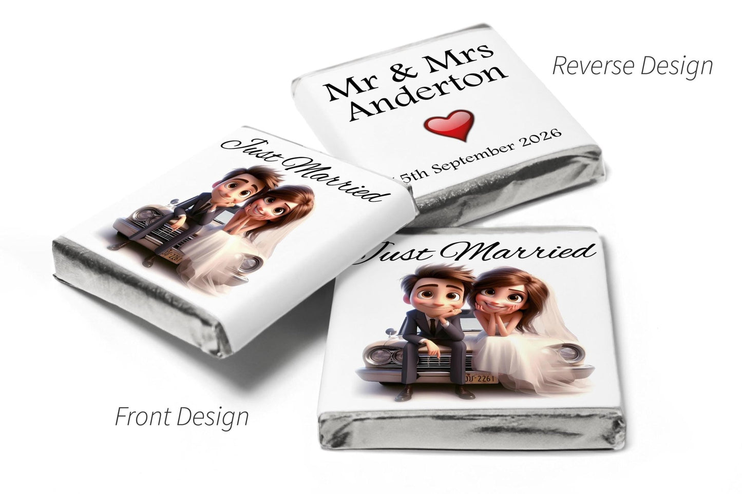 Wedding Chocolates - Personalised Wedding Favours - Neapolitan Chocolates - V17.3 - Personalise4uLtd