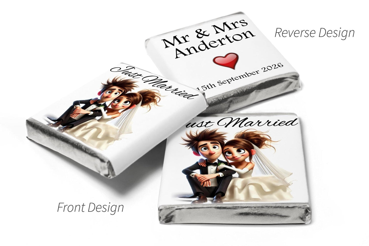 Wedding Chocolates - Personalised Wedding Favours - Neapolitan Chocolates - V16.5 - Personalise4uLtd