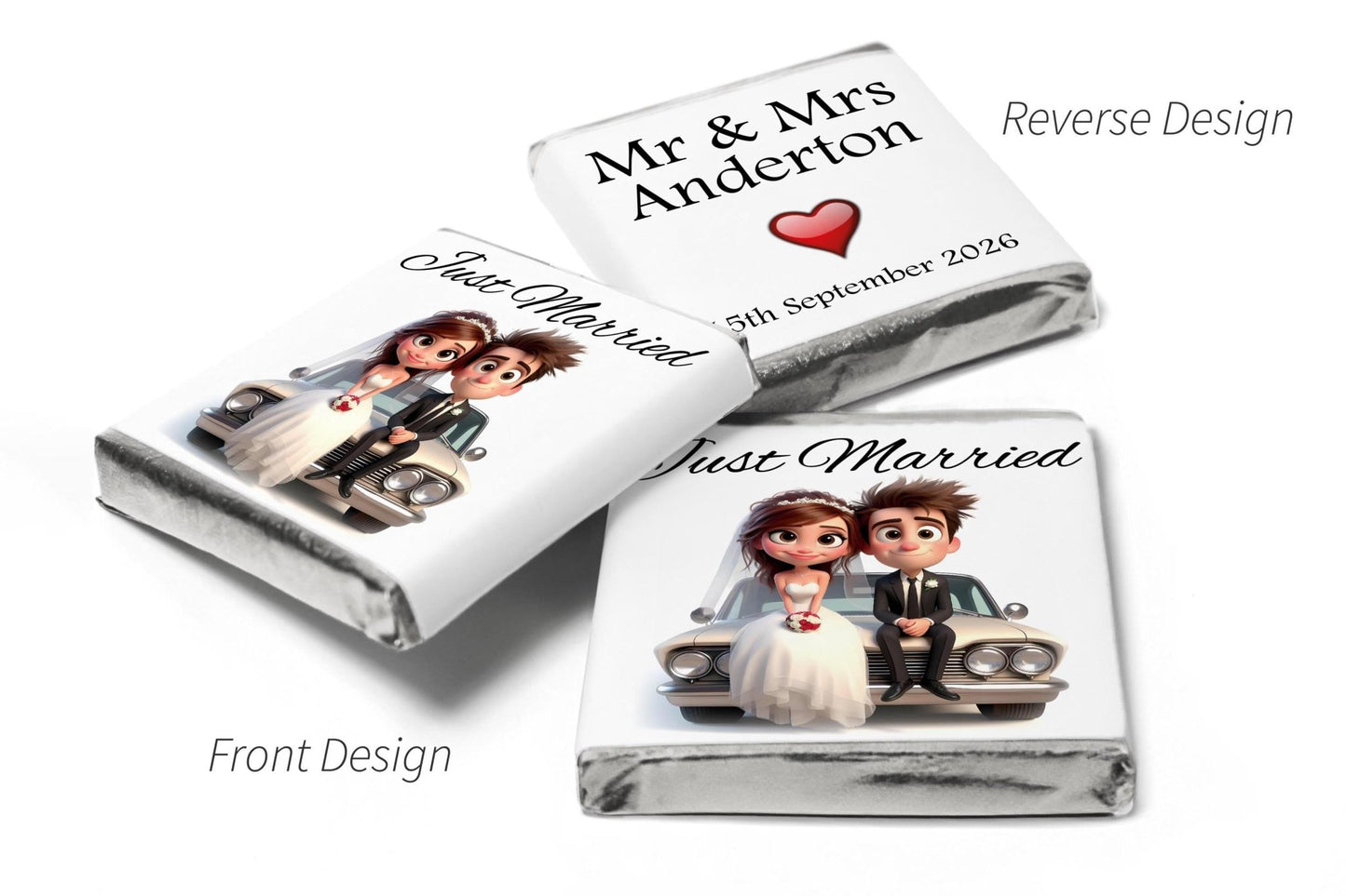 Wedding Chocolates - Personalised Wedding Favours - Neapolitan Chocolates - V17.2 - Personalise4uLtd