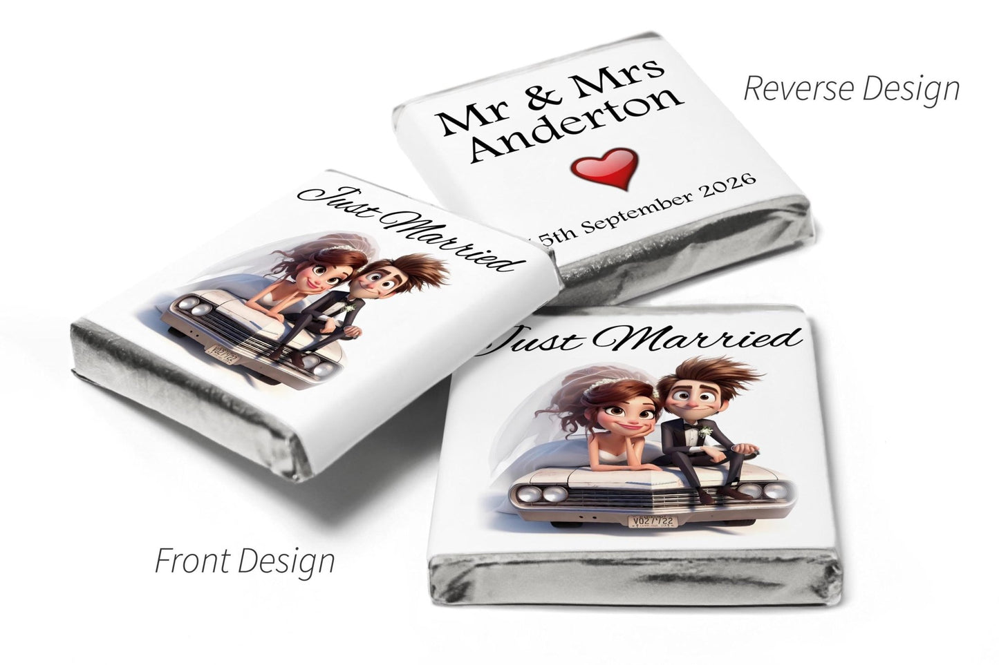 Wedding Chocolates - Personalised Wedding Favours - Neapolitan Chocolates - V17.4 - Personalise4uLtd