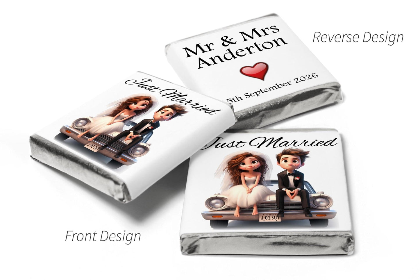 Wedding Chocolates - Personalised Wedding Favours - Neapolitan Chocolates - V17.5 - Personalise4uLtd