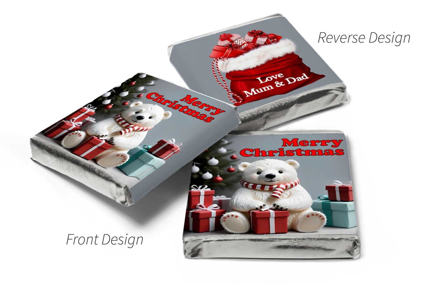 Christmas Chocolates - Personalised Favours - Neapolitan Chocolates - V17 - Personalise4uLtd