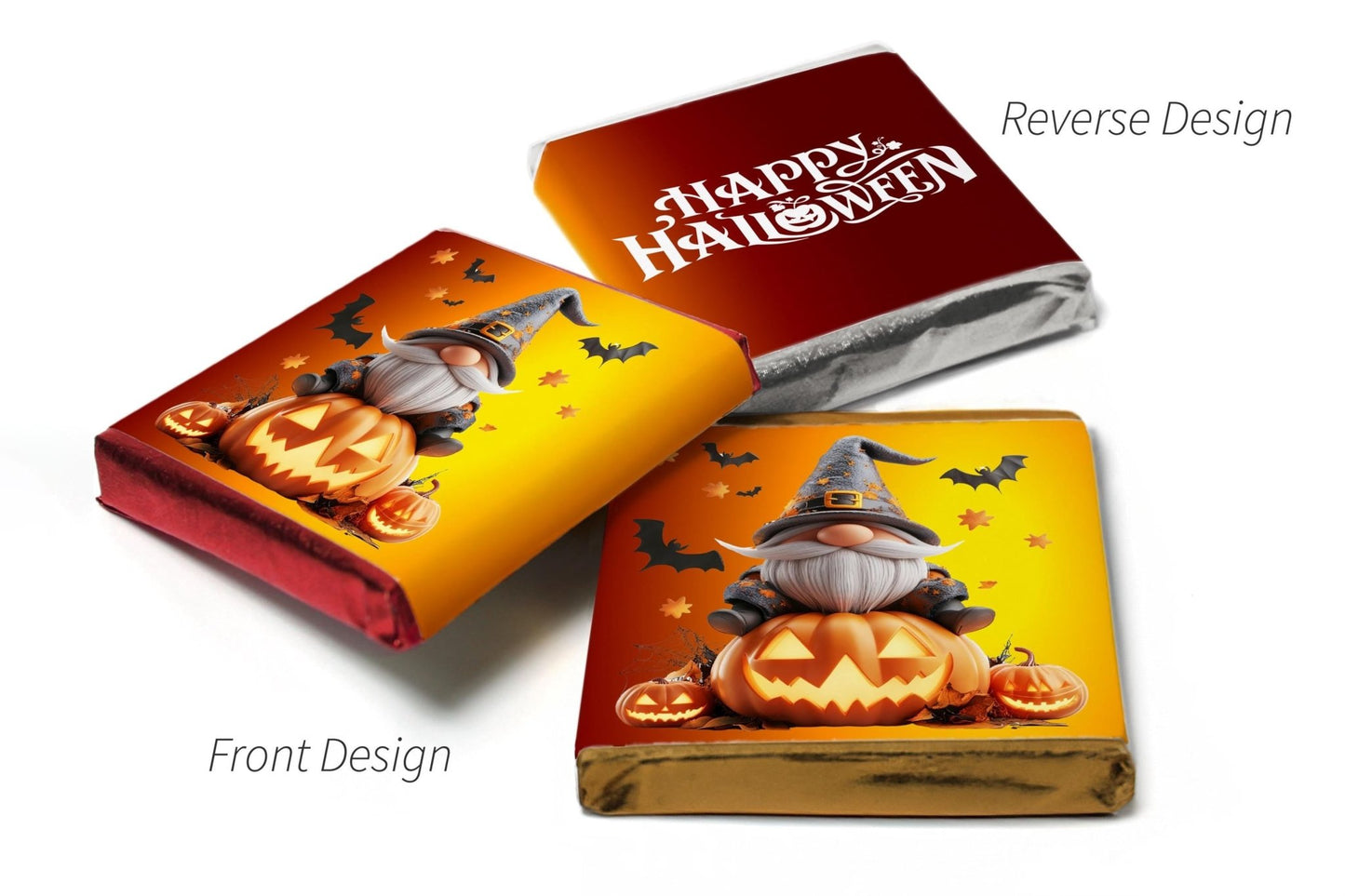 Halloween Chocolate Trio - Personalised Favours - Neapolitan Chocolates & Chocolate Heart - V12 - Personalise4uLtd