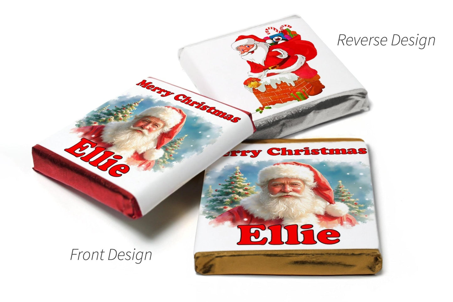 Christmas Chocolate Trio - Personalised Favours - Neapolitan Chocolates & Chocolate Heart - V16 - Personalise4uLtd
