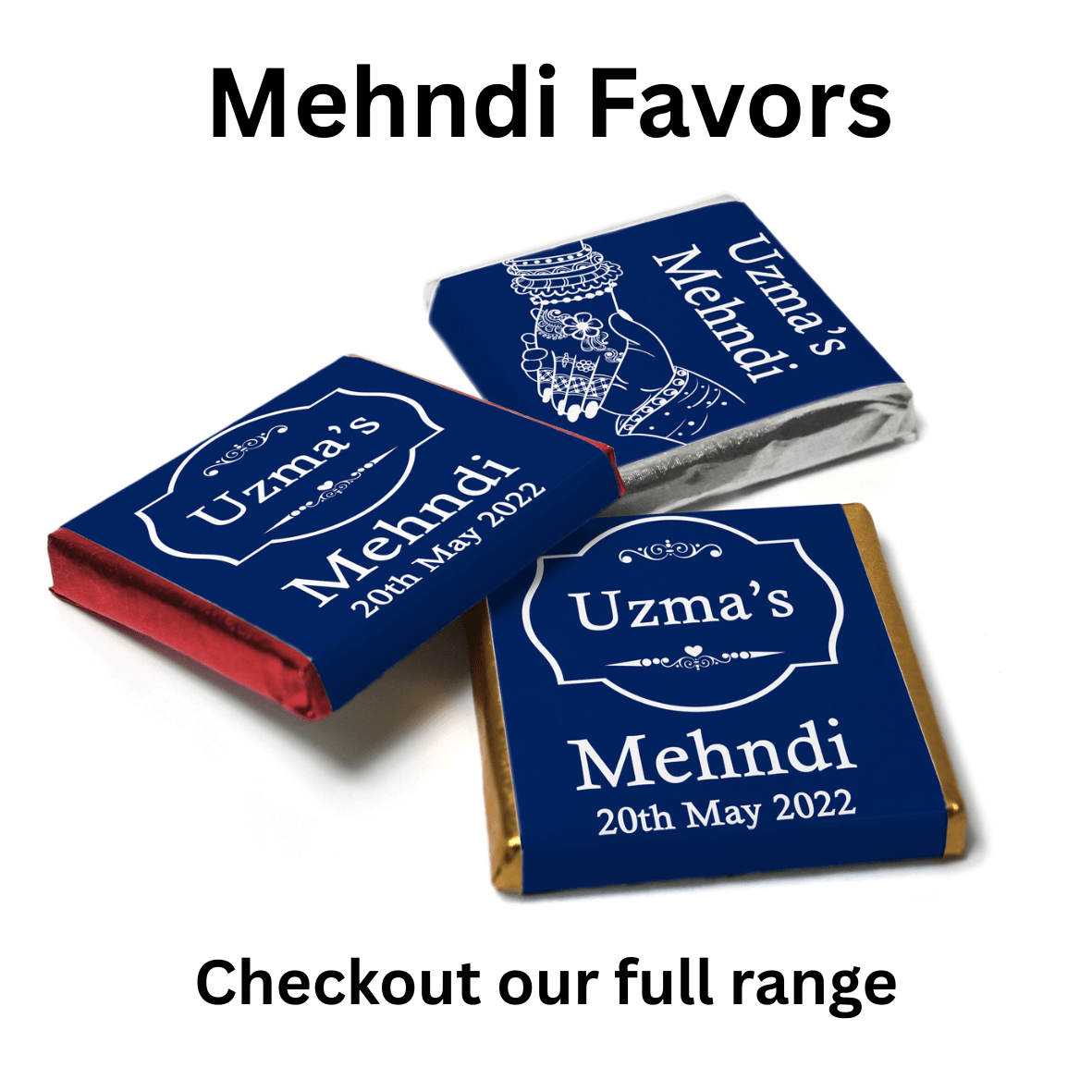 Mehndi / Wedding Neapolitan Chocolates - Personalise4uLtd