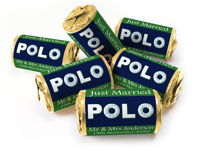 Wedding Sweets - Personalised Wedding Favours - Mini Rolls - Polo Mints, Foil Choices - V4