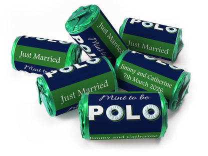 Wedding Sweets - Personalised Wedding Favours - Mini Rolls - Polo Mints, Foil Choices - Mint to be - Personalise4uLtd