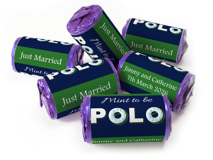 Wedding Sweets - Personalised Wedding Favours - Mini Rolls - Polo Mints, Foil Choices - Mint to be - Personalise4uLtd