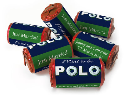 Wedding Sweets - Personalised Wedding Favours - Mini Rolls - Polo Mints, Foil Choices - Mint to be - Personalise4uLtd