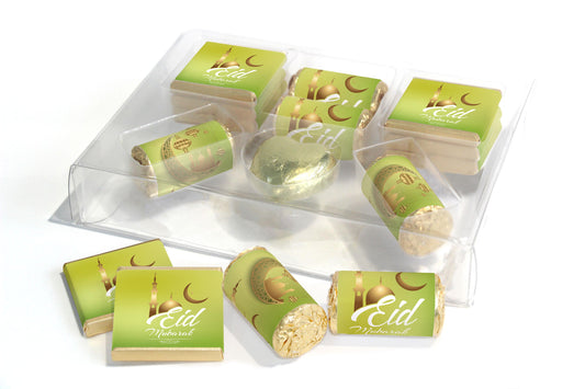 EID Large Combo Box - EID GIFTS - Neapolitan Chocolates/Heart/Love Heart Sweets - V0 - Green