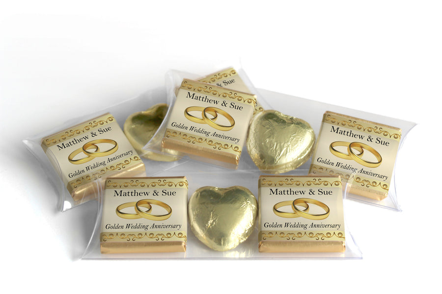 Personalised anniversary Neapolitan chocolates, elegant guest favours for celebrations