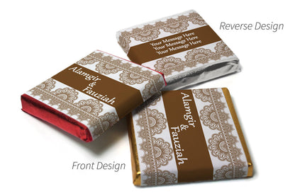 Mehndi / Wedding Chocolates - Personalised Favours - Neapolitan Chocolates - Brown Banner