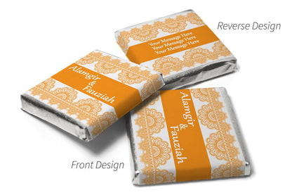 Mehndi / Wedding Chocolates - Personalised Favours - Neapolitan Chocolates - Orange Banner