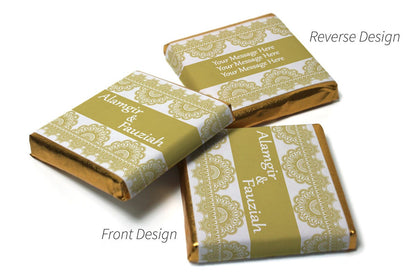 Mehndi / Wedding Chocolates - Personalised Favours - Neapolitan Chocolates - Gold Banner
