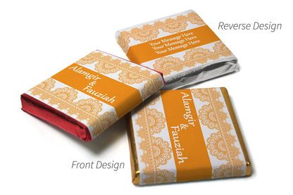 Mehndi / Wedding Chocolates - Personalised Favours - Neapolitan Chocolates - Orange Banner