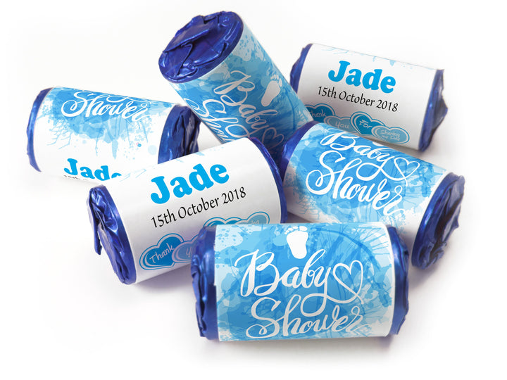 Baby Shower Sweets - Personalised Love Heart Sweets with Inner Foil choices, Blue Boy - V3