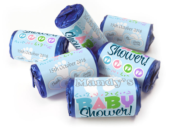 Baby Shower Sweets - Personalised Love Heart Sweets with Inner Foil choices, Baby Boy - V6