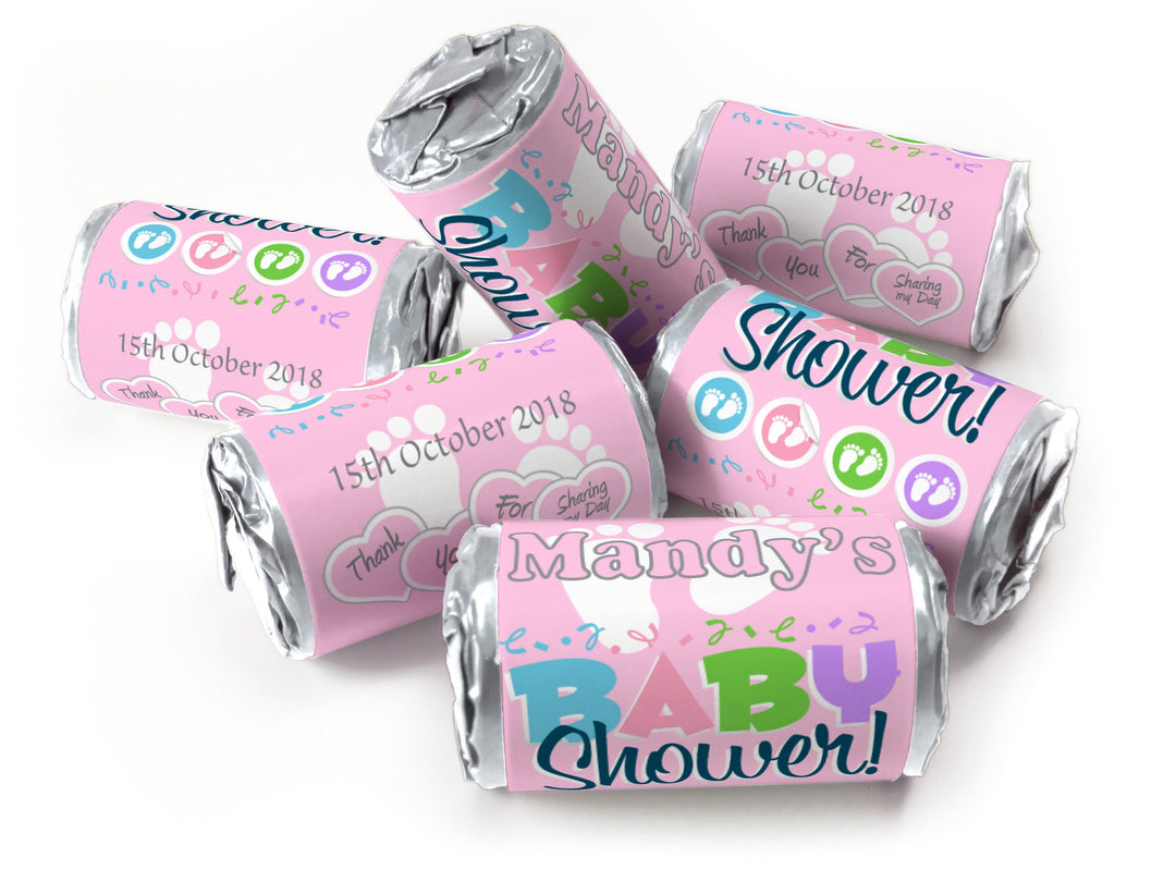 Baby Shower Sweets - Love Heart Sweets with Inner Foil choices, Baby Pink - V6