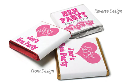 Hen Party Chocolates - Personalised Favours - Neapolitan Chocolates - V0