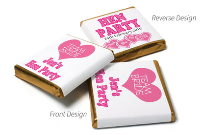 Hen Party Chocolates - Personalised Favours - Neapolitan Chocolates - V0